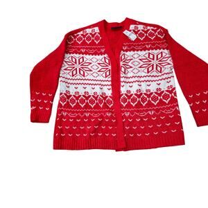 Lane Bryant Cardigan Size 14/16 Red White